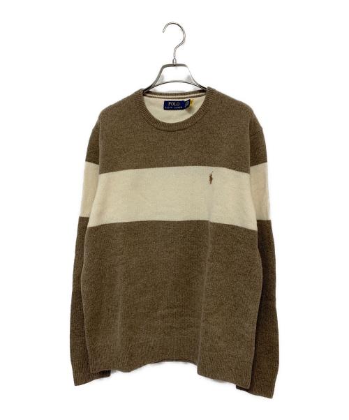 POLO RALPH LAUREN（ポロ・ラルフローレン）POLO RALPH LAUREN (ポロ・ラルフローレン) 薄手ニット ブラウン×ベージュ サイズ:Sの古着・服飾アイテム