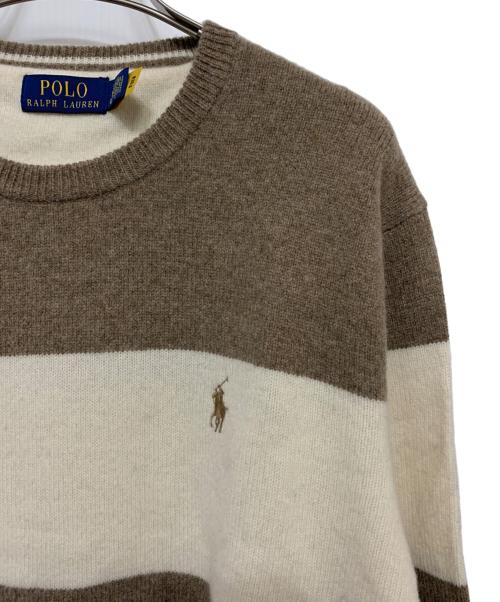 POLO RALPH LAUREN（ポロ・ラルフローレン）POLO RALPH LAUREN (ポロ・ラルフローレン) 薄手ニット ブラウン×ベージュ サイズ:Sの古着・服飾アイテム