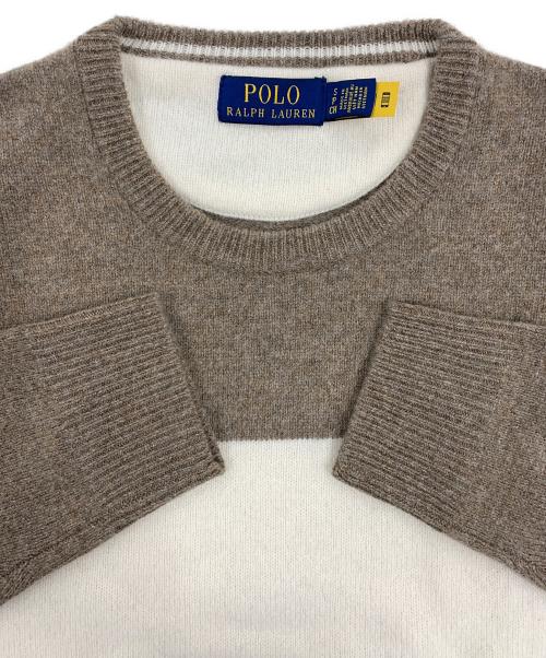 POLO RALPH LAUREN（ポロ・ラルフローレン）POLO RALPH LAUREN (ポロ・ラルフローレン) 薄手ニット ブラウン×ベージュ サイズ:Sの古着・服飾アイテム