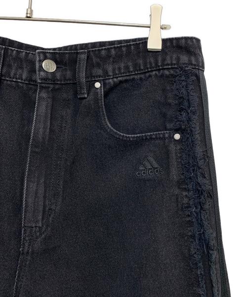 adidas（アディダス）adidas (アディダス) チームガイスト ワイド デニム パンツ ブラック サイズ:34の古着・服飾アイテム
