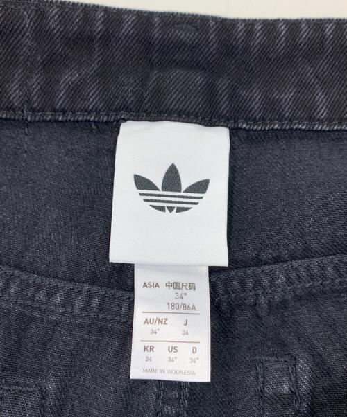 adidas（アディダス）adidas (アディダス) チームガイスト ワイド デニム パンツ ブラック サイズ:34の古着・服飾アイテム