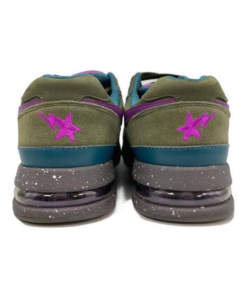 BAPESTA（ベイプスタ）BAPESTA (ベイプスタ) スエード製ローカットスニーカー グリーン×パープル サイズ:27の古着・服飾アイテム