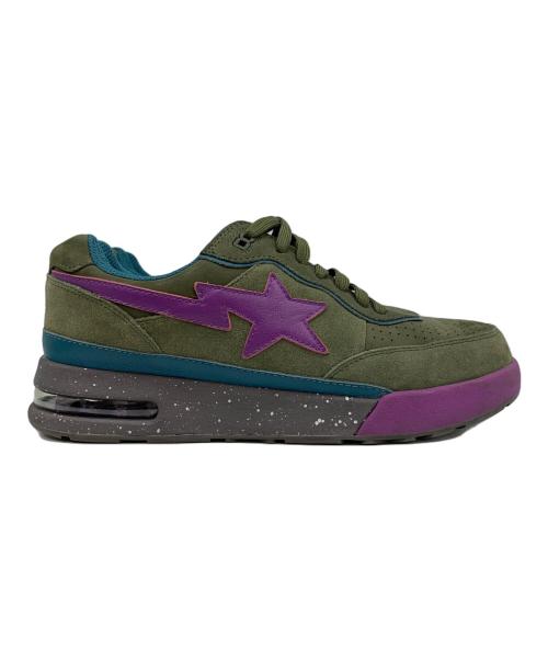 BAPESTA（ベイプスタ）BAPESTA (ベイプスタ) スエード製ローカットスニーカー グリーン×パープル サイズ:27の古着・服飾アイテム