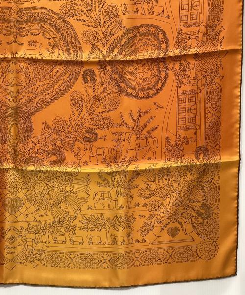 HERMES（エルメス）HERMES (エルメス) シルクスカーフ オレンジの古着・服飾アイテム