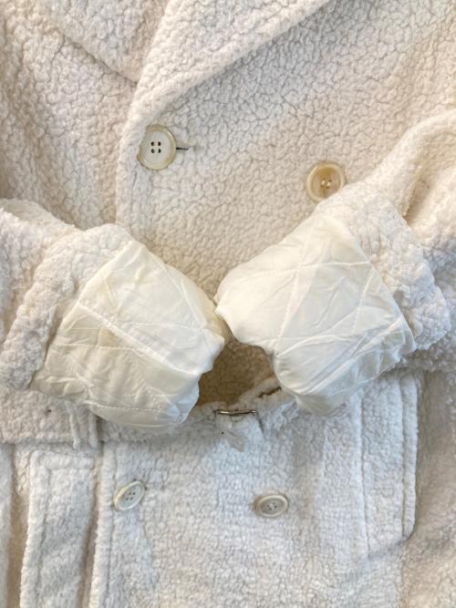 COMME des GARCONS HOMME PLUS（コムデギャルソンオムプリュス）COMME des GARCONS HOMME PLUS (コムデギャルソンオムプリュス) AD2017 捻じれボアコート ホワイト サイズ:Ｓの古着・服飾アイテム