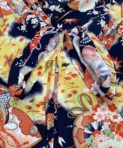 Sun Surf（サンサーフ）Sun Surf (サンサーフ) 復刻 TROPICANA THE ROYAL WAGON ハワイシャツ ネイビー×オレンジ サイズ:XLの古着・服飾アイテム