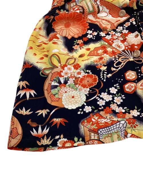 Sun Surf（サンサーフ）Sun Surf (サンサーフ) 復刻 TROPICANA THE ROYAL WAGON ハワイシャツ ネイビー×オレンジ サイズ:XLの古着・服飾アイテム