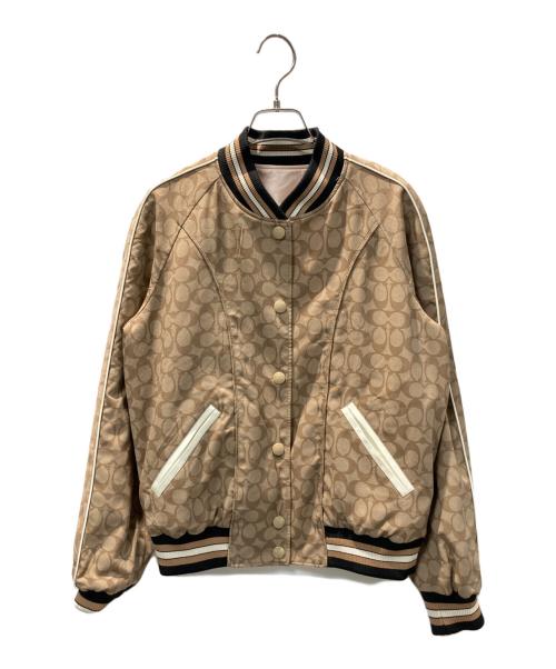 COACH（コーチ）COACH (コーチ) リバーシブルスカジャン ピンク×ホワイト サイズ:Sの古着・服飾アイテム