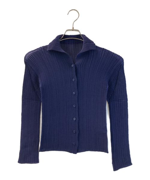 ISSEY MIYAKE（イッセイミヤケ）ISSEY MIYAKE (イッセイミヤケ) プリーツシャツ ネイビー サイズ:2の古着・服飾アイテム