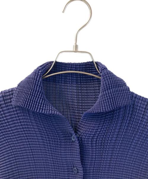 ISSEY MIYAKE（イッセイミヤケ）ISSEY MIYAKE (イッセイミヤケ) プリーツシャツ ネイビー サイズ:2の古着・服飾アイテム