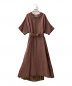 ebureエブール）の古着「リネンワンピース」｜ブラウン