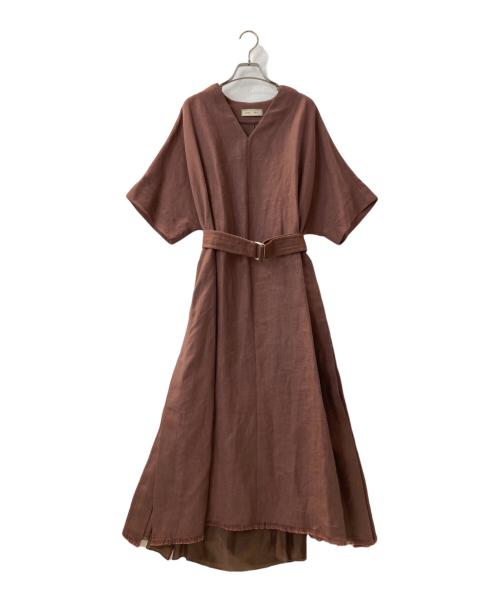 ebure（エブール）ebure (エブール) リネンワンピース ブラウン サイズ:38の古着・服飾アイテム