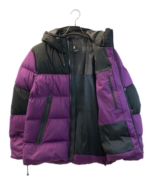 BLACK LABEL CRESTBRIDGE（ブラックレーベル クレストブリッジ）BLACK LABEL CRESTBRIDGE (ブラックレーベル クレストブリッジ) カラーブロックストレッチスポーツダウンジャケット パープル×ブラック サイズ:L 未使用品の古着・服飾アイテム