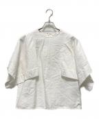 ebureエブール）の古着「ハイカウントポプリン デザインブラウス」｜ホワイト