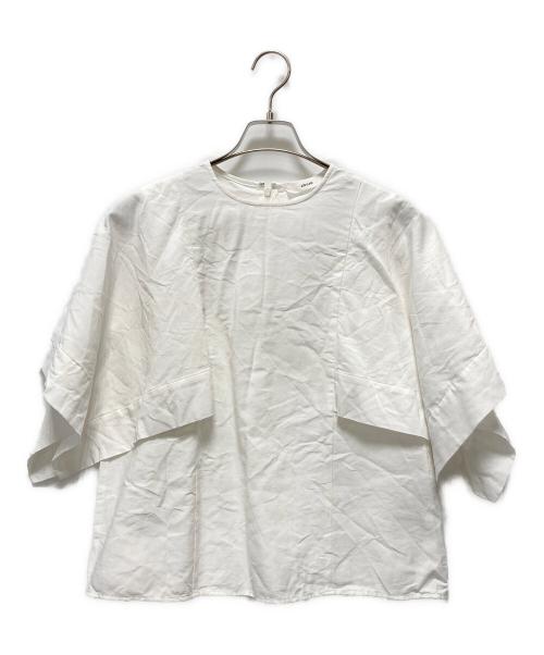 ebure（エブール）EBURE (エブール) ハイカウントポプリン デザインブラウス ホワイト サイズ:38の古着・服飾アイテム