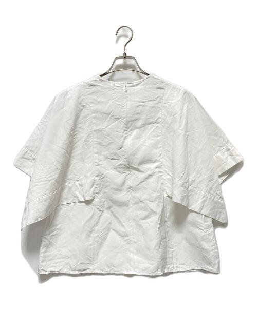 ebure（エブール）EBURE (エブール) ハイカウントポプリン デザインブラウス ホワイト サイズ:38の古着・服飾アイテム