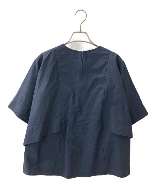 ebure（エブール）EBURE (エブール) ハイカウントポプリン デザインブラウス ネイビー サイズ:38の古着・服飾アイテム