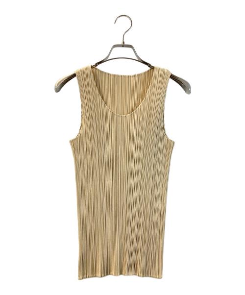 PLEATS PLEASE（プリーツプリーズ）PLEATS PLEASE (プリーツプリーズ) ノースリーブブラウス ベージュ サイズ:3の古着・服飾アイテム