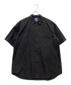 hoboホボ）の古着「S／Sシャツコットンウェザークロス オーバーダイド」｜ブラック
