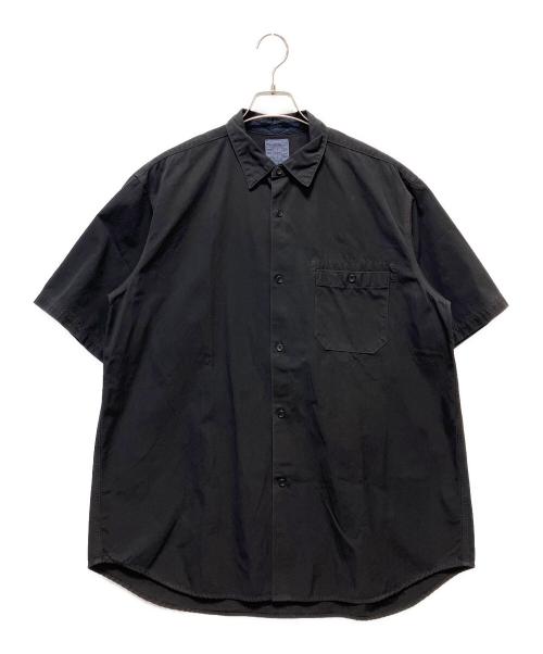 hobo（ホボ）hobo (ホボ) S／Sシャツコットンウェザークロス オーバーダイド ブラック サイズ:Lの古着・服飾アイテム