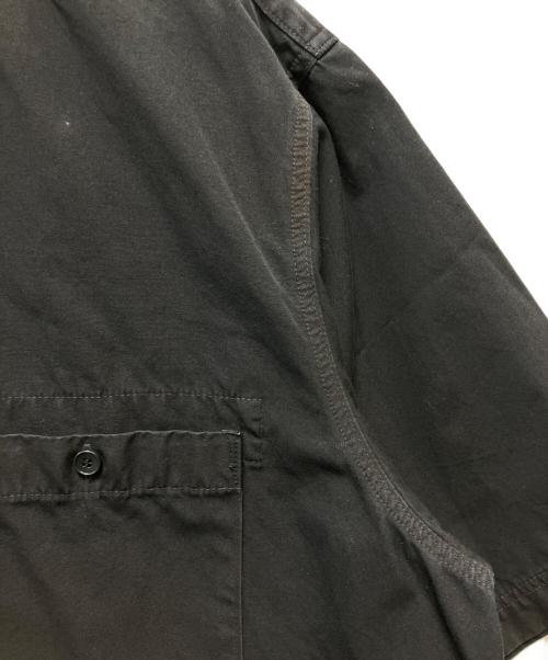 hobo（ホボ）hobo (ホボ) S／Sシャツコットンウェザークロス オーバーダイド ブラック サイズ:Lの古着・服飾アイテム
