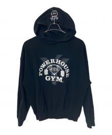 Lyft×POWER HOUSE（リフト×パワーハウス）の古着「Lyft POWER HOUSE プルオーバーパーカー」｜ブラック