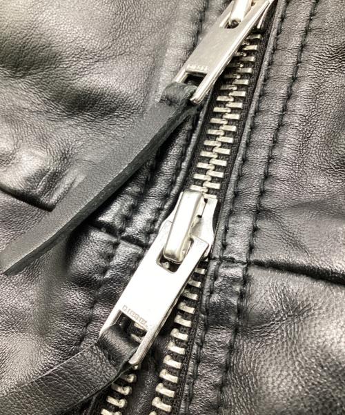 DIESEL（ディーゼル）DIESEL (ディーゼル) L-PRITTS パデッド レザージャケット ブラック サイズ:46の古着・服飾アイテム