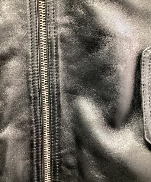 DIESEL（ディーゼル）DIESEL (ディーゼル) L-PRITTS パデッド レザージャケット ブラック サイズ:46の古着・服飾アイテム