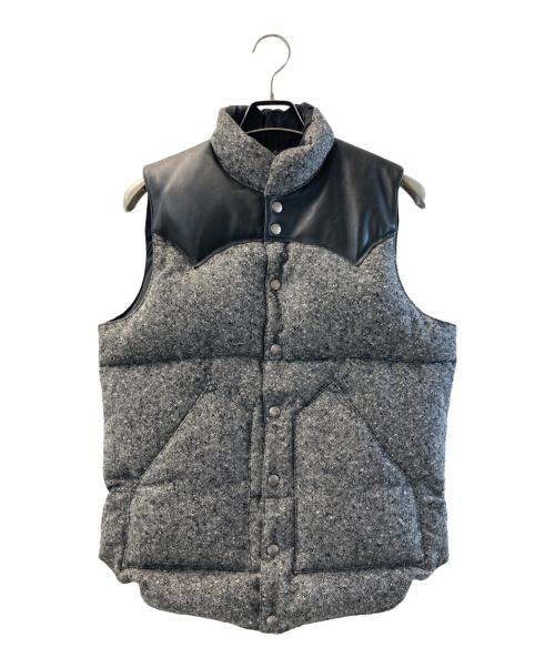 RockyMountainFeatherBed（ロッキーマウンテンフェザーベッド）RockyMountainFeatherBed (ロッキーマウンテンフェザーベッド) ツイードダウンベスト ブラック×グレー サイズ:38の古着・服飾アイテム