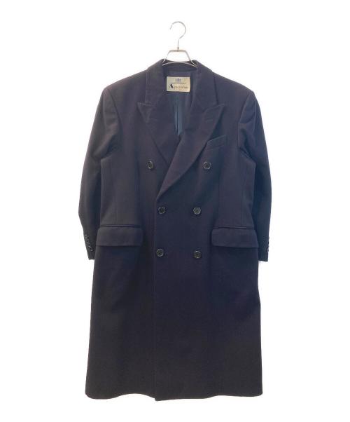 Aquascutum（アクアスキュータム）Aquascutum (アクアスキュータム) カシミヤダブルボタンコート ネイビー サイズ:表記無しの古着・服飾アイテム
