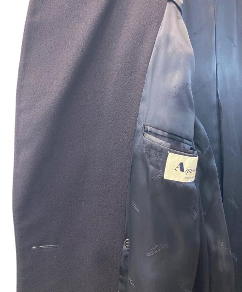 Aquascutum（アクアスキュータム）Aquascutum (アクアスキュータム) カシミヤダブルボタンコート ネイビー サイズ:表記無しの古着・服飾アイテム