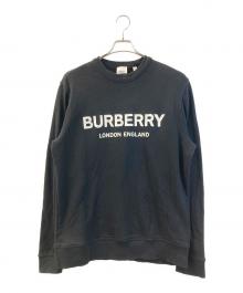BURBERRY（バーバリー）の古着「ブランドロゴプリントクルーネックスウェット」｜ブラック