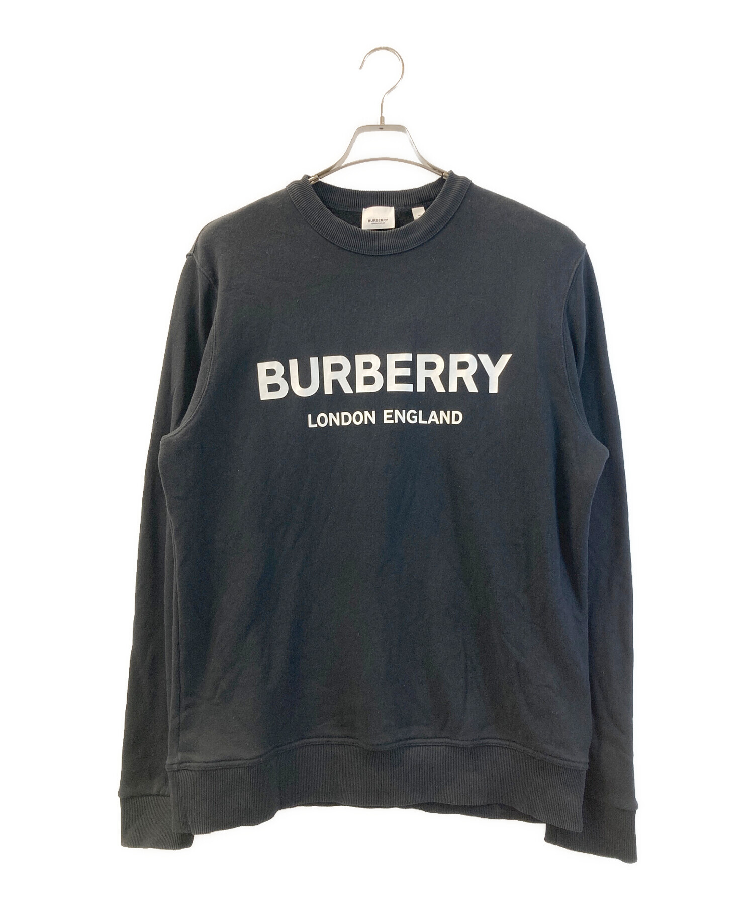 BURBERRY (バーバリー) クルーネックロゴスウェット ブラック BURBERRY (バーバリー) クルーネックロゴスウェット ブラック