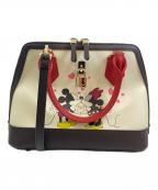 DISNEY×Samantha Thavasaディズニー×サマンサタバサ）の古着「ハンドバッグ/ショルダーバッグ/2WAYバッグ」｜オフホワイト×ブラウン