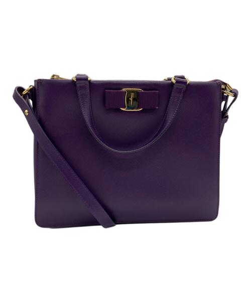 Salvatore Ferragamo（サルヴァトーレ フェラガモ）Salvatore Ferragamo (サルヴァトーレ フェラガモ) 2WAYバッグ　ヴァラ パープルの古着・服飾アイテム