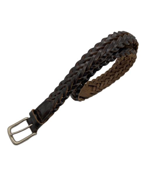 Whitehouse Cox（ホワイトハウスコックス）Whitehouse Cox (ホワイトハウスコックス) 編み込みベルト ブラウン サイズ:30/75の古着・服飾アイテム