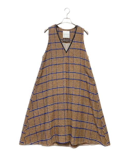 quaranciel（カランシエル）quaranciel (カランシエル) ジャンパースカート ブラウン サイズ:FREEの古着・服飾アイテム