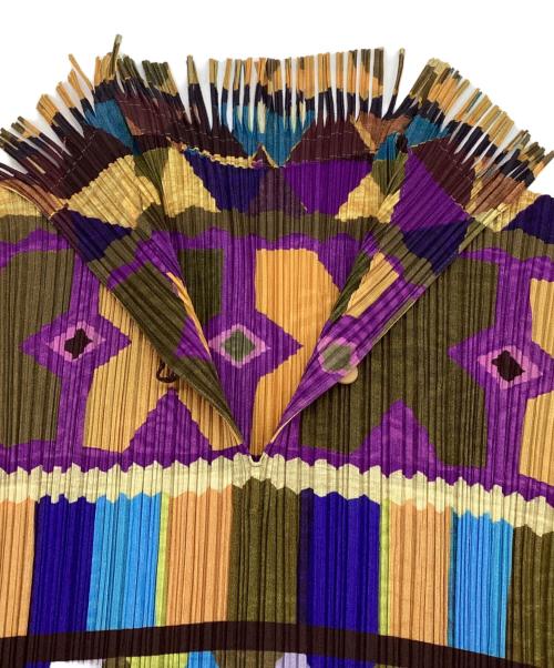 PLEATS PLEASE（プリーツプリーズ）PLEATS PLEASE (プリーツプリーズ) フリンジカットソー/総柄カットソー マルチカラー サイズ:3の古着・服飾アイテム