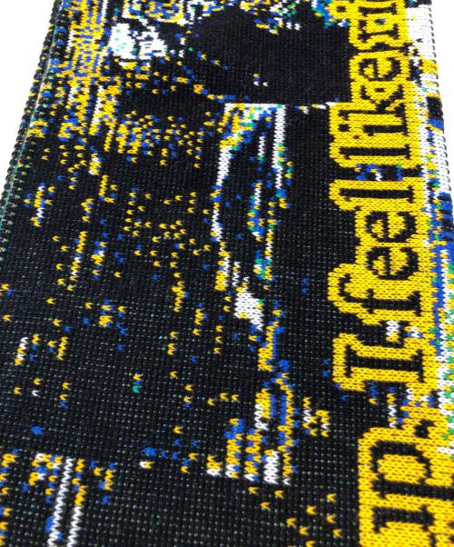 MONTMARTRE NEWYORK（モンマルトル ニューヨーク）MONTMARTRE NEWYORK (モンマルトル ニューヨーク) マフラー イエロー×ブラックの古着・服飾アイテム