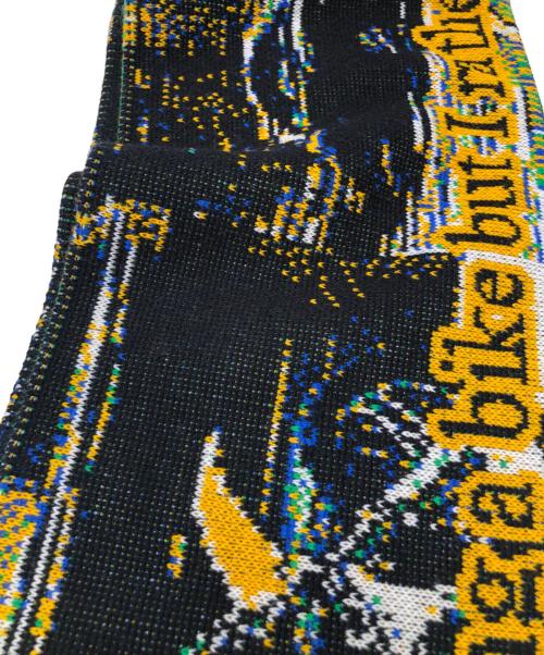 MONTMARTRE NEWYORK（モンマルトル ニューヨーク）MONTMARTRE NEWYORK (モンマルトル ニューヨーク) マフラー イエロー×ブラックの古着・服飾アイテム