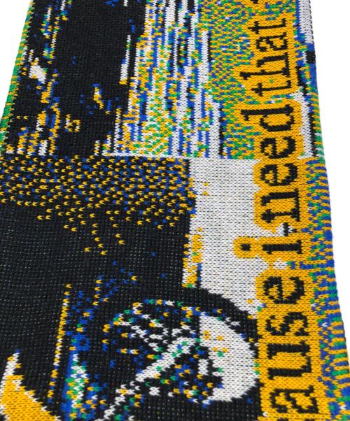 MONTMARTRE NEWYORK（モンマルトル ニューヨーク）MONTMARTRE NEWYORK (モンマルトル ニューヨーク) マフラー イエロー×ブラックの古着・服飾アイテム