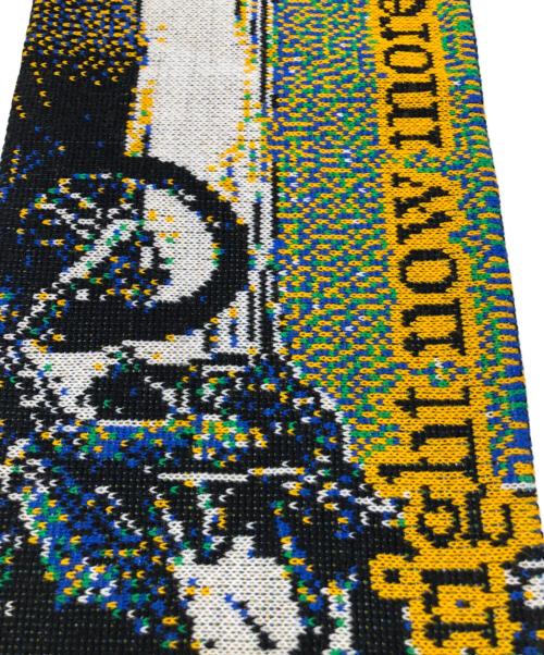 MONTMARTRE NEWYORK（モンマルトル ニューヨーク）MONTMARTRE NEWYORK (モンマルトル ニューヨーク) マフラー イエロー×ブラックの古着・服飾アイテム