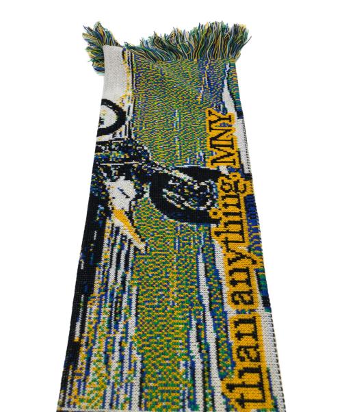 MONTMARTRE NEWYORK（モンマルトル ニューヨーク）MONTMARTRE NEWYORK (モンマルトル ニューヨーク) マフラー イエロー×ブラックの古着・服飾アイテム