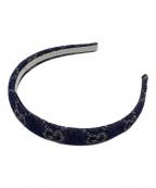 GUCCIグッチ）の古着「ウォッシュ ド デニム ヘアバンド カチューシャ」｜インディゴ