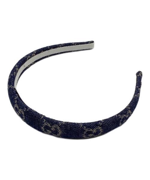 GUCCI（グッチ）GUCCI (グッチ) ウォッシュ ド デニム ヘアバンド カチューシャ インディゴ サイズ:Mの古着・服飾アイテム