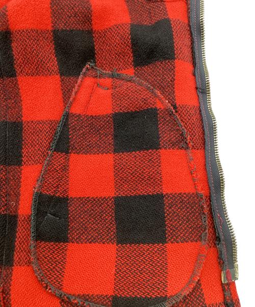 JOHNSON（ジョンソン）JOHNSON (ジョンソン) ジップアップジャケット レッド×ブラック サイズ:不明の古着・服飾アイテム