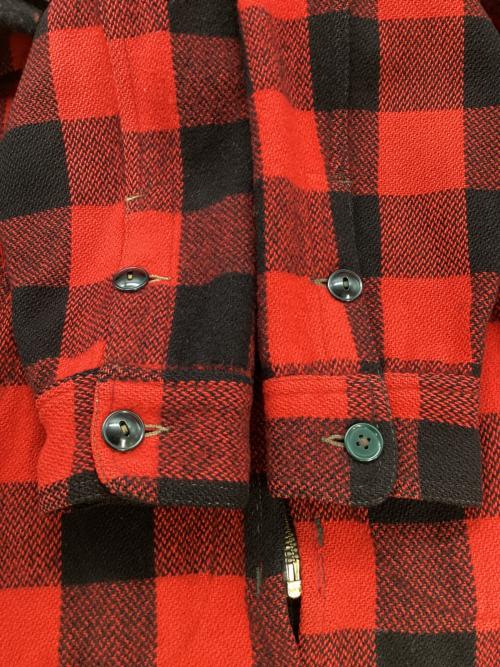 JOHNSON（ジョンソン）JOHNSON (ジョンソン) ジップアップジャケット レッド×ブラック サイズ:不明の古着・服飾アイテム