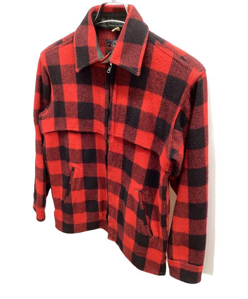 JOHNSON（ジョンソン）JOHNSON (ジョンソン) ジップアップジャケット レッド×ブラック サイズ:不明の古着・服飾アイテム