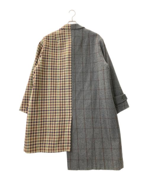 KOLOR（カラー）KOLOR (カラー) アシンメトリードッキングコート ブラウン×グレー サイズ:1の古着・服飾アイテム