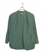 COLONコロン）の古着「COLON Cotton Multi Stripe バンドカラー」｜グリーン×ネイビー